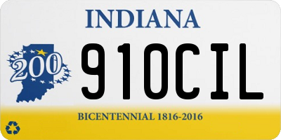 IN license plate 910CIL