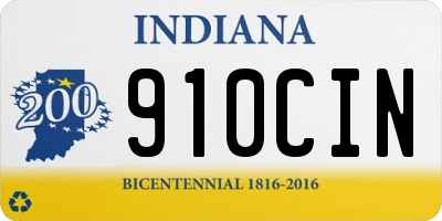 IN license plate 910CIN