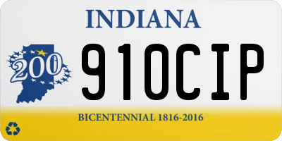 IN license plate 910CIP
