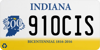 IN license plate 910CIS