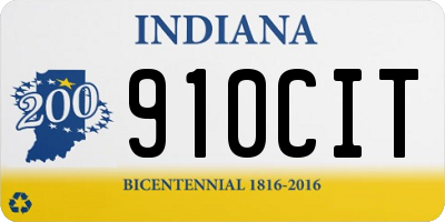 IN license plate 910CIT