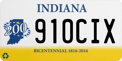 IN license plate 910CIX