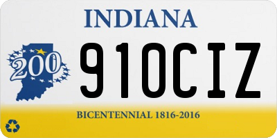 IN license plate 910CIZ