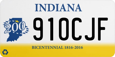 IN license plate 910CJF
