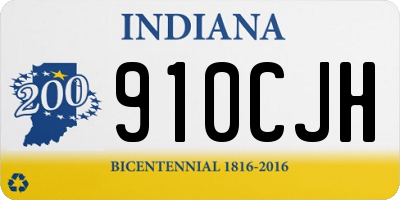 IN license plate 910CJH