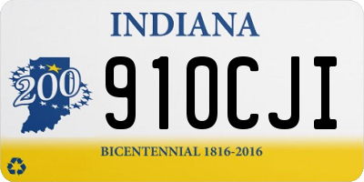 IN license plate 910CJI