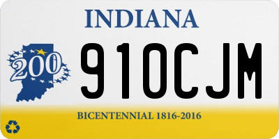 IN license plate 910CJM