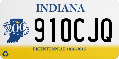 IN license plate 910CJQ