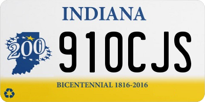 IN license plate 910CJS