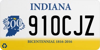 IN license plate 910CJZ