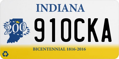 IN license plate 910CKA