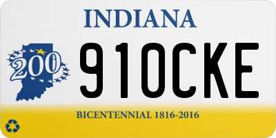 IN license plate 910CKE