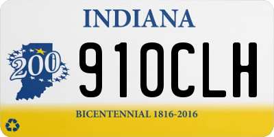 IN license plate 910CLH