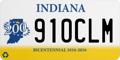 IN license plate 910CLM