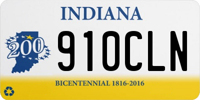 IN license plate 910CLN