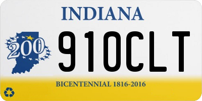 IN license plate 910CLT