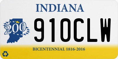 IN license plate 910CLW
