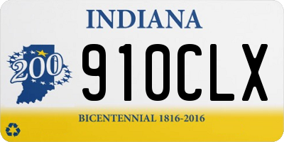 IN license plate 910CLX