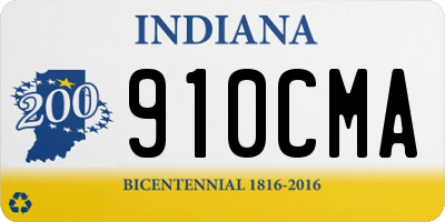 IN license plate 910CMA