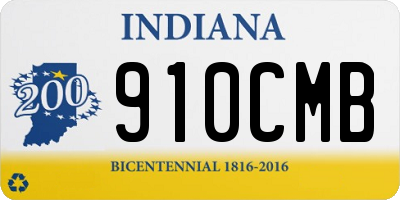 IN license plate 910CMB
