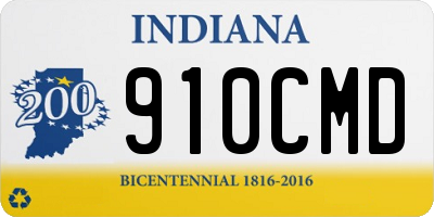 IN license plate 910CMD