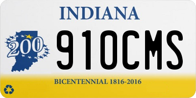IN license plate 910CMS