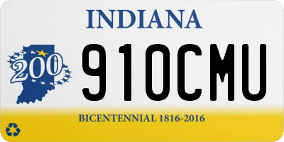 IN license plate 910CMU