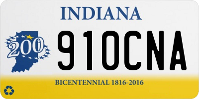 IN license plate 910CNA