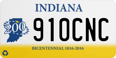 IN license plate 910CNC