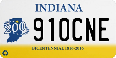 IN license plate 910CNE