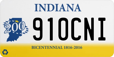 IN license plate 910CNI