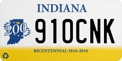 IN license plate 910CNK
