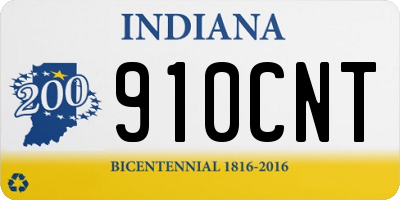 IN license plate 910CNT