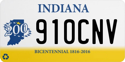 IN license plate 910CNV