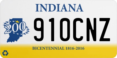 IN license plate 910CNZ