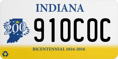 IN license plate 910COC