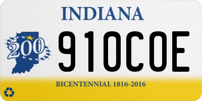 IN license plate 910COE