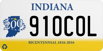 IN license plate 910COL