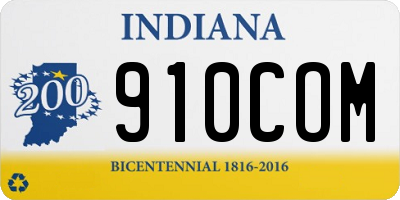 IN license plate 910COM
