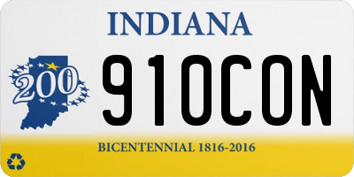 IN license plate 910CON