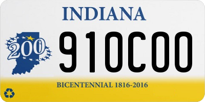 IN license plate 910COO