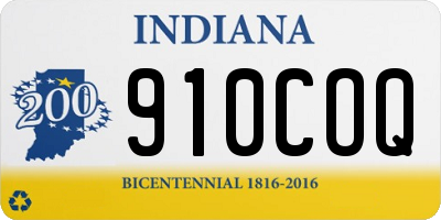 IN license plate 910COQ