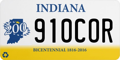 IN license plate 910COR