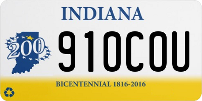 IN license plate 910COU