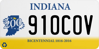 IN license plate 910COV