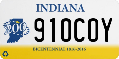 IN license plate 910COY