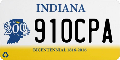IN license plate 910CPA