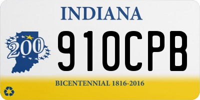 IN license plate 910CPB