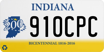 IN license plate 910CPC