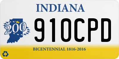 IN license plate 910CPD